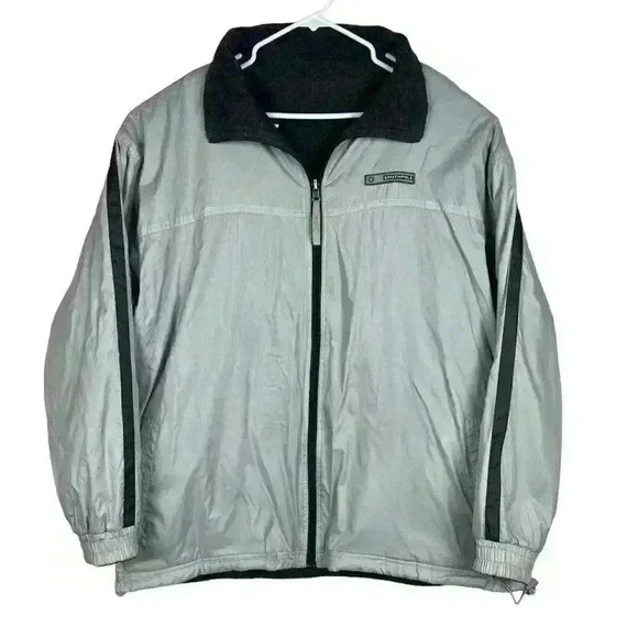 Southpole Men's Size XL Silver Gray Reversible Bomber‎ ZipUp Jacket Fleece - Picture 2 of 16